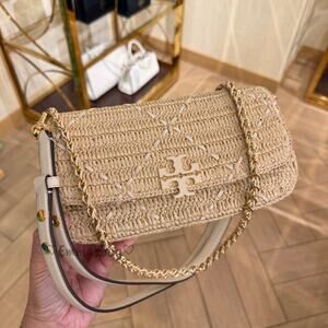 Tory Burch Britten Raffia Crochet Convertible Crossbody 183121 Raffia $645